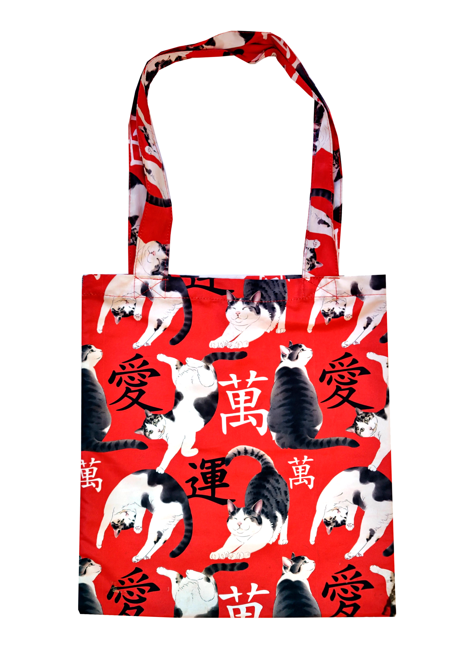 Tote bag gato japonés rojo